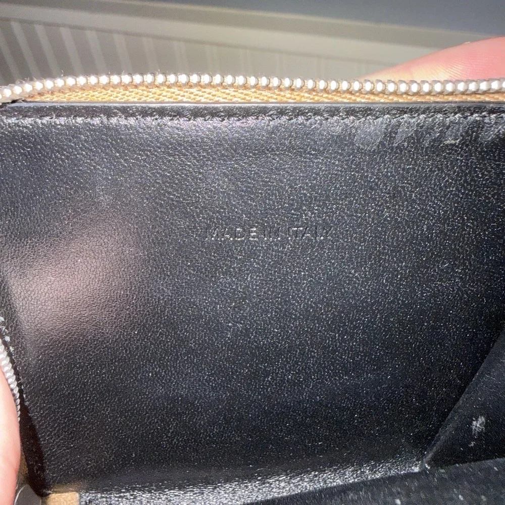 JIL SANDER Card Case Wallet Zip Around Coin Pouch Chestnut Brown Leather NWT